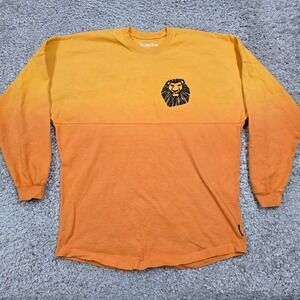 Disney Womens Spirit Jersey Lion King Graphic Shirt Size S Orange Ombre Oversize
